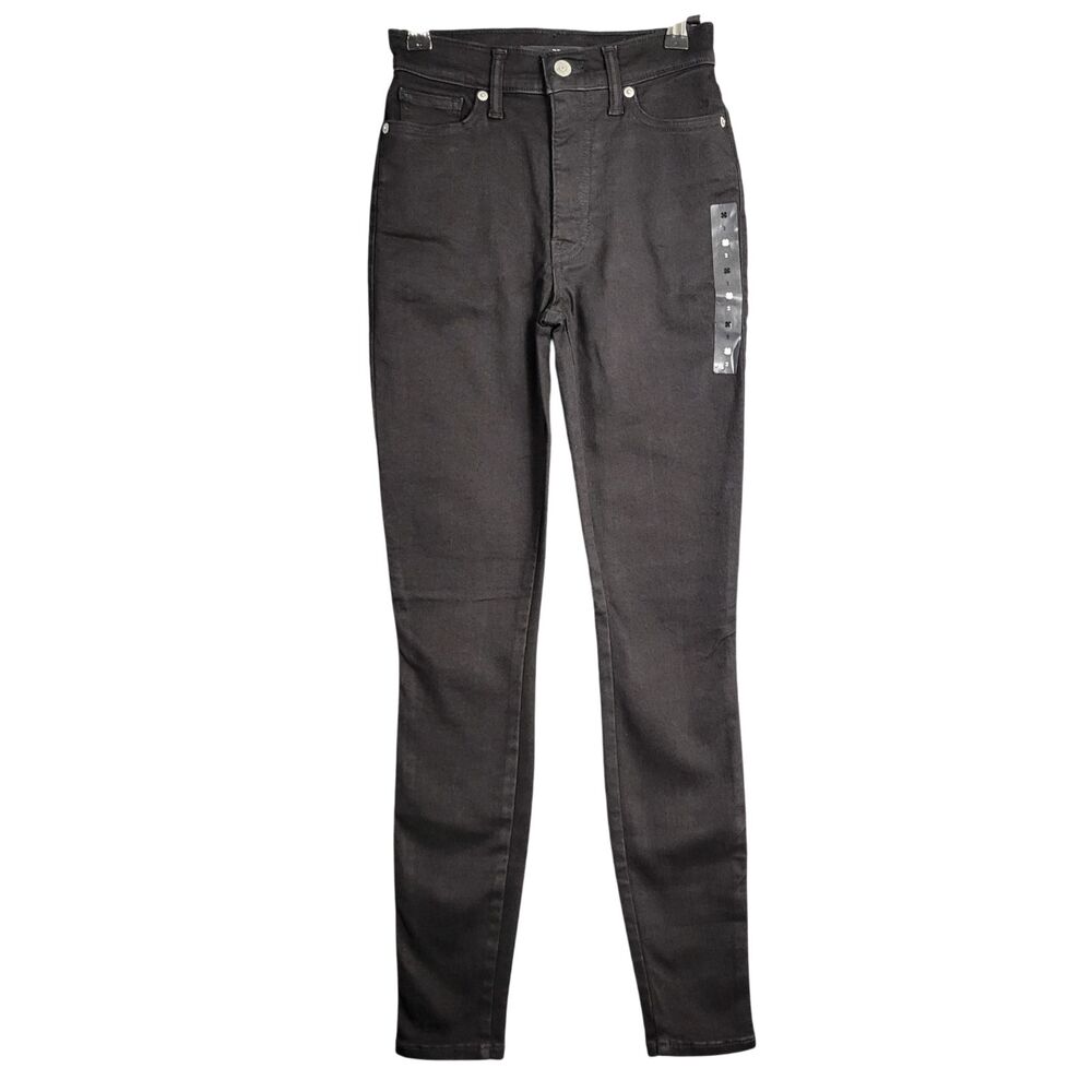 NWT LUCKY BRAND Dark Black Unifit Skinny Stretch Denim Jeans SIZE 2 / 25-26